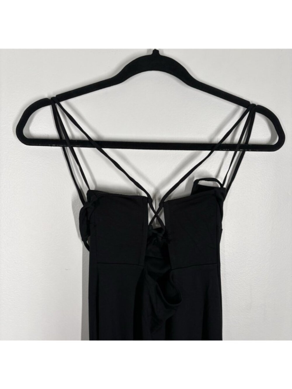 Aritzia Wilfred Sz 2XS Black Strappy Drapey Jersey Midi Dreamweaver Dress NWOT - Picture 12 of 13